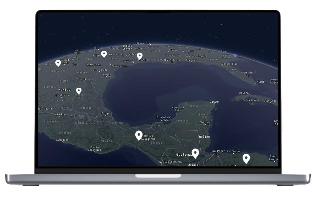 Interactive map of adventure destinations